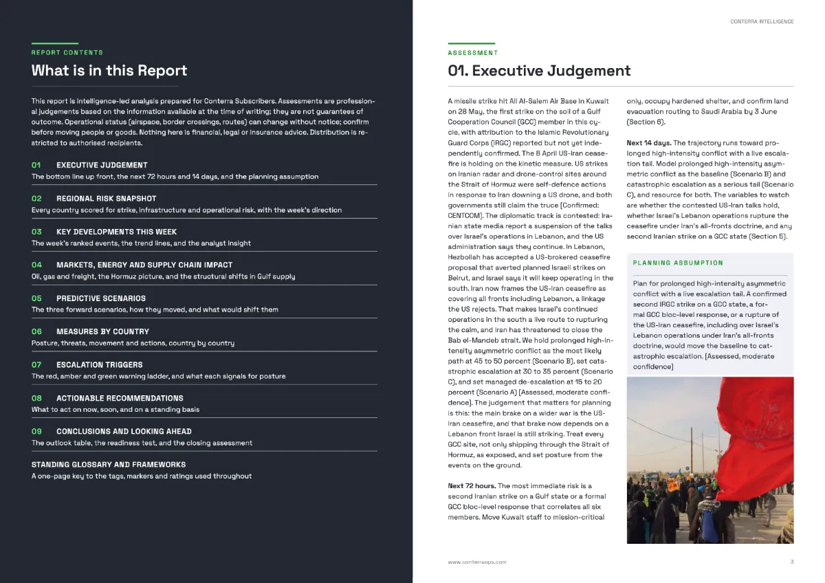 Report spread – contents and executive judgement